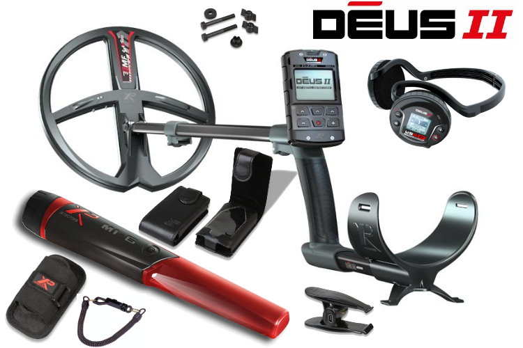 Metalldetektor XP Deus 2 mit 28cm Spule & Funkkopfh&ouml;rer WS6 ST & MI-6